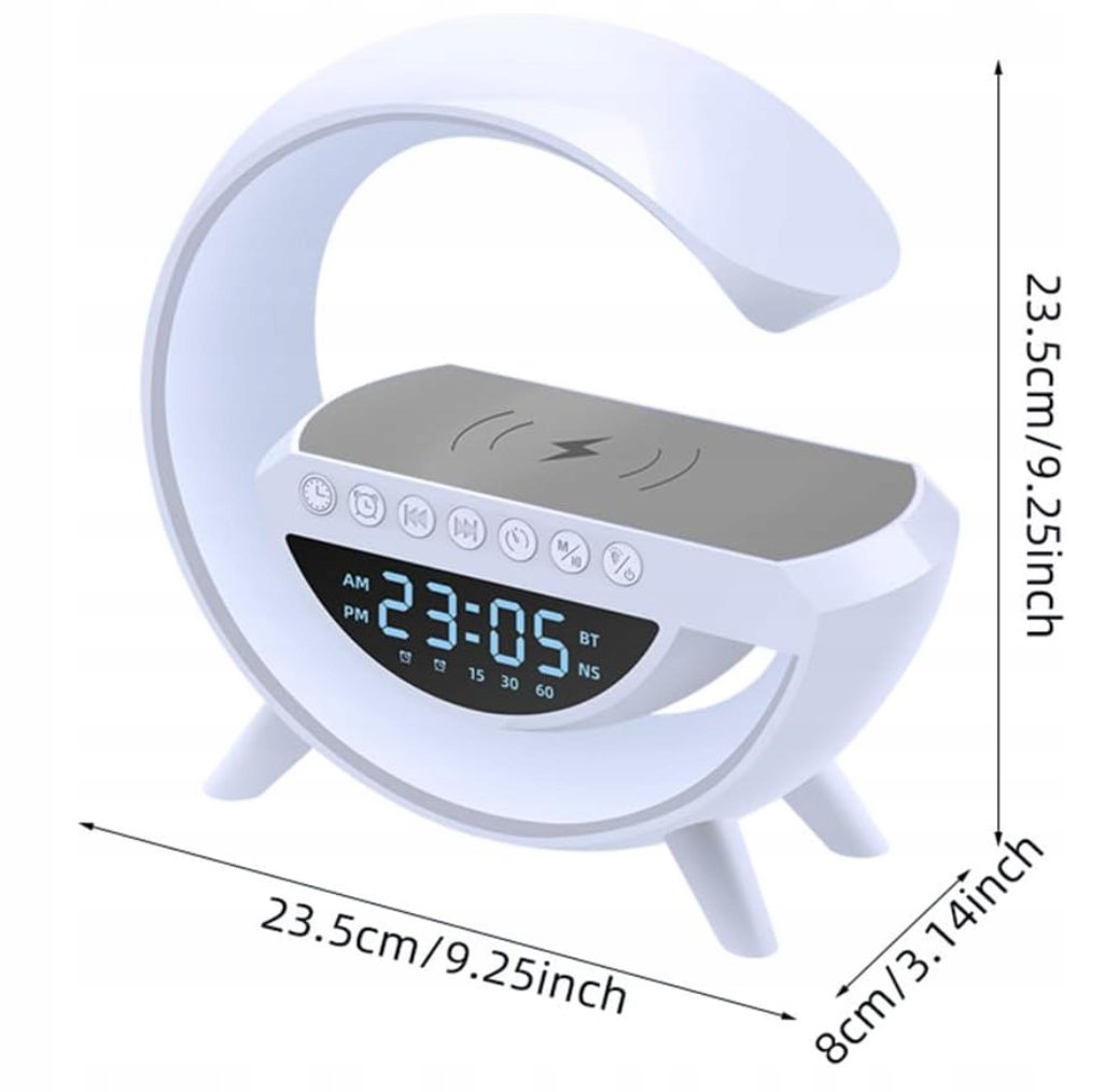 LED-lamppu QI laturi RGB-kaiutin RADIO CLOCK Malli BT-3401