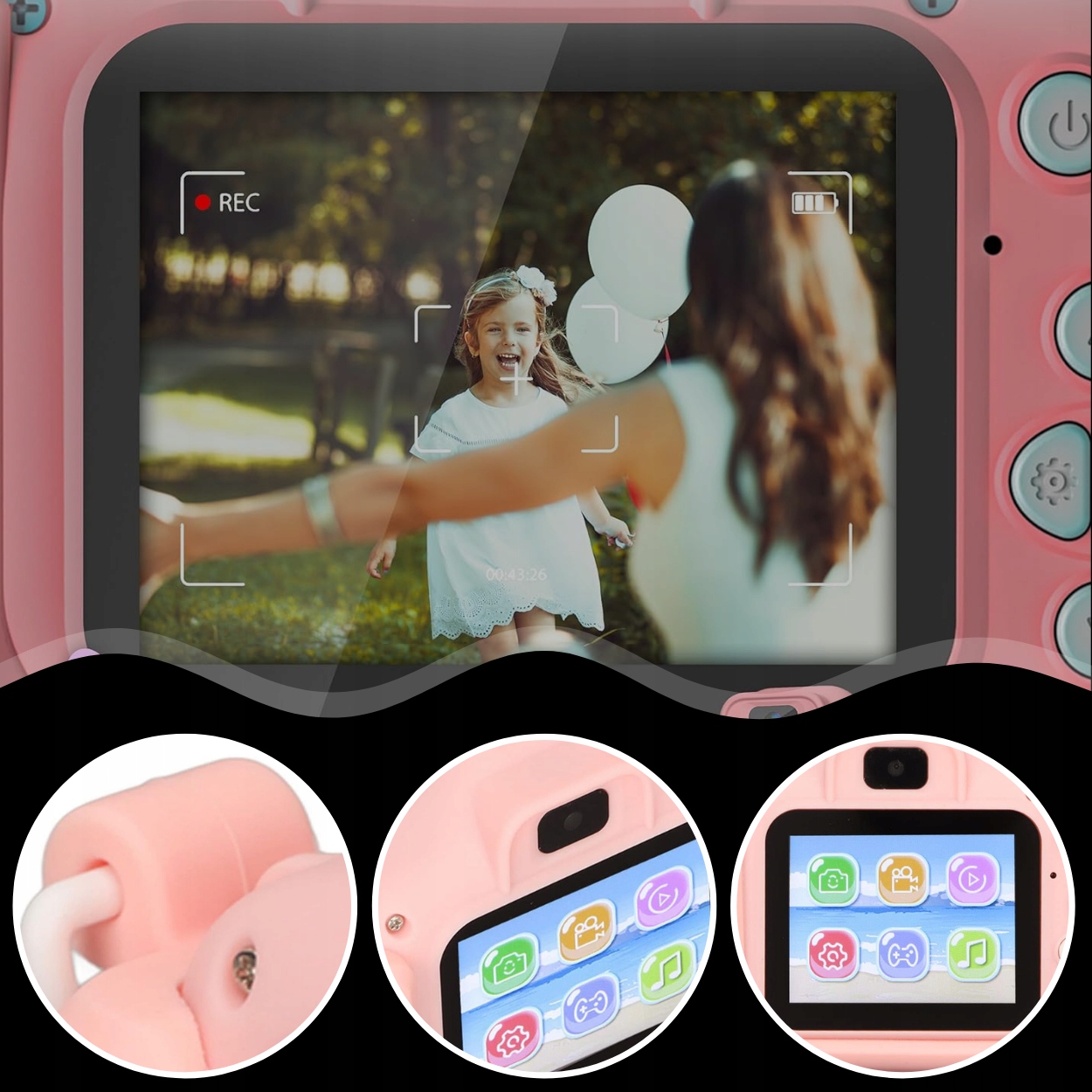 KAMERAT LAPSILLE FULL HD UNICORN PINK + CARD 32GB Malli Unicorn lasten kamera PINK 32GB