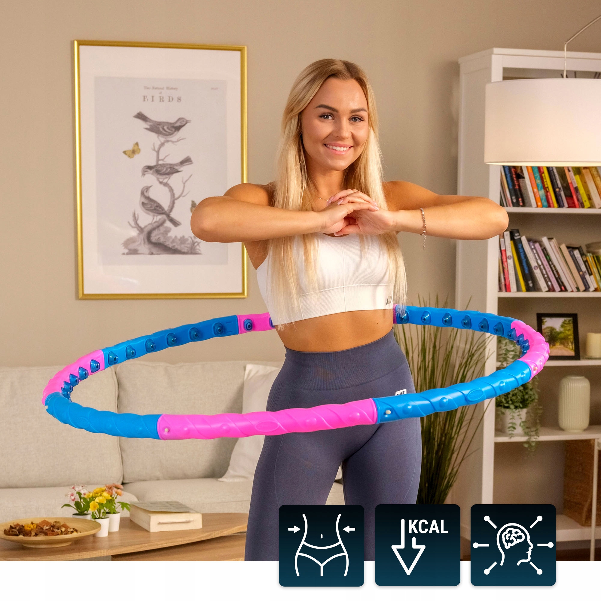 Hula Hoop hoikentava hierontalaite ulkonemilla Osien lukumäärä 8