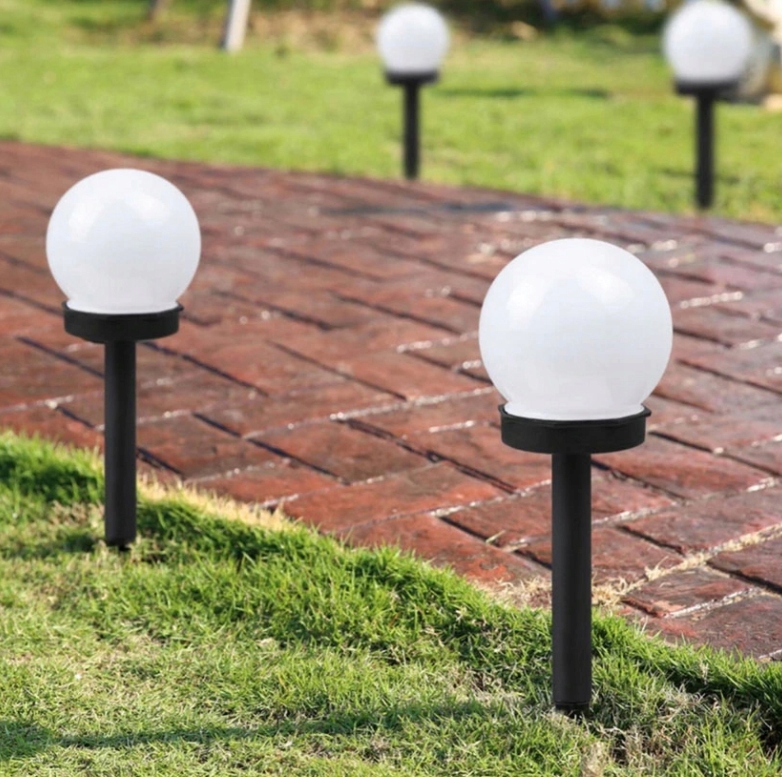 6x LED-puutarhavalaisin SOLAR BALL WHITE 10 cm Kokonaiskorkeus 34 cm