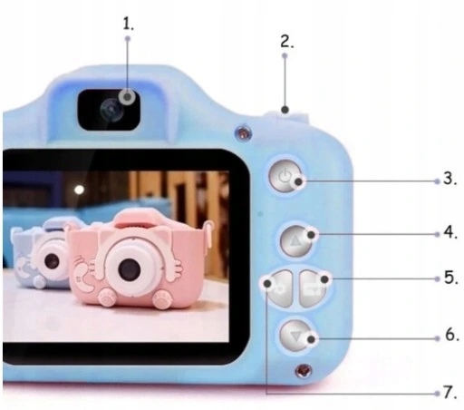 Kamera lapsille 1080p peleillä +32GB muistikortti lahja syntymäpäiväjuhliin Näytön lävistäjä 2"