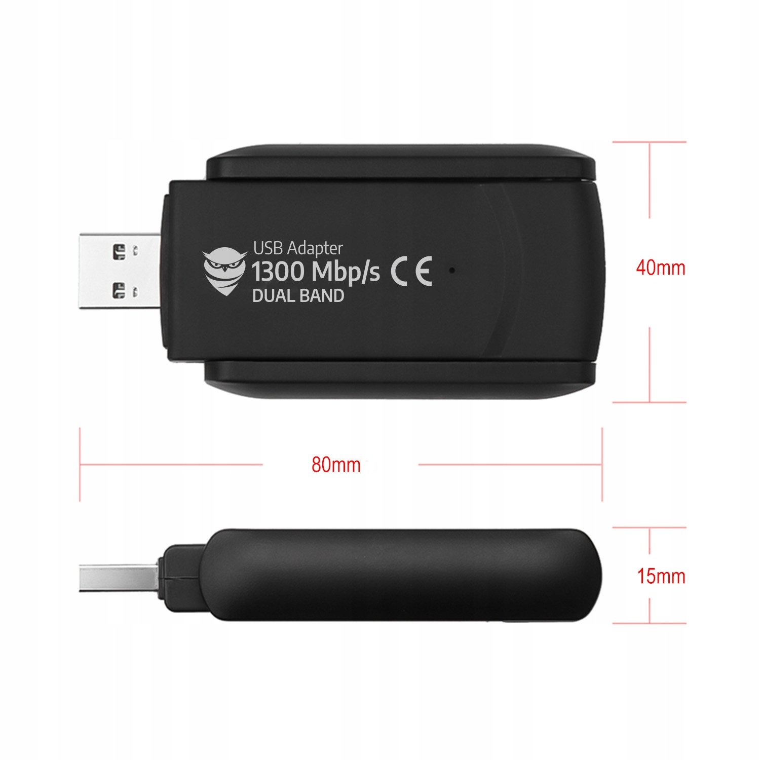 1300Mbps ULKOINEN WI-FI verkkokorttisovitin USB 3.0 DUAL 2 antennia 5GHz Valmistaja LOGIT