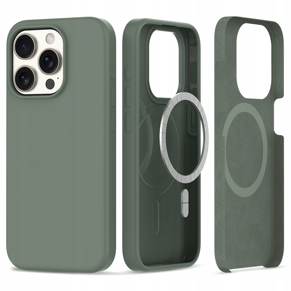 TECH-PROTECT SILIKONOWE ETUI CASE MAGSAFE DO IPHONE 15 PRO - MATTE OLIVE EAN (GTIN) 9319456606850