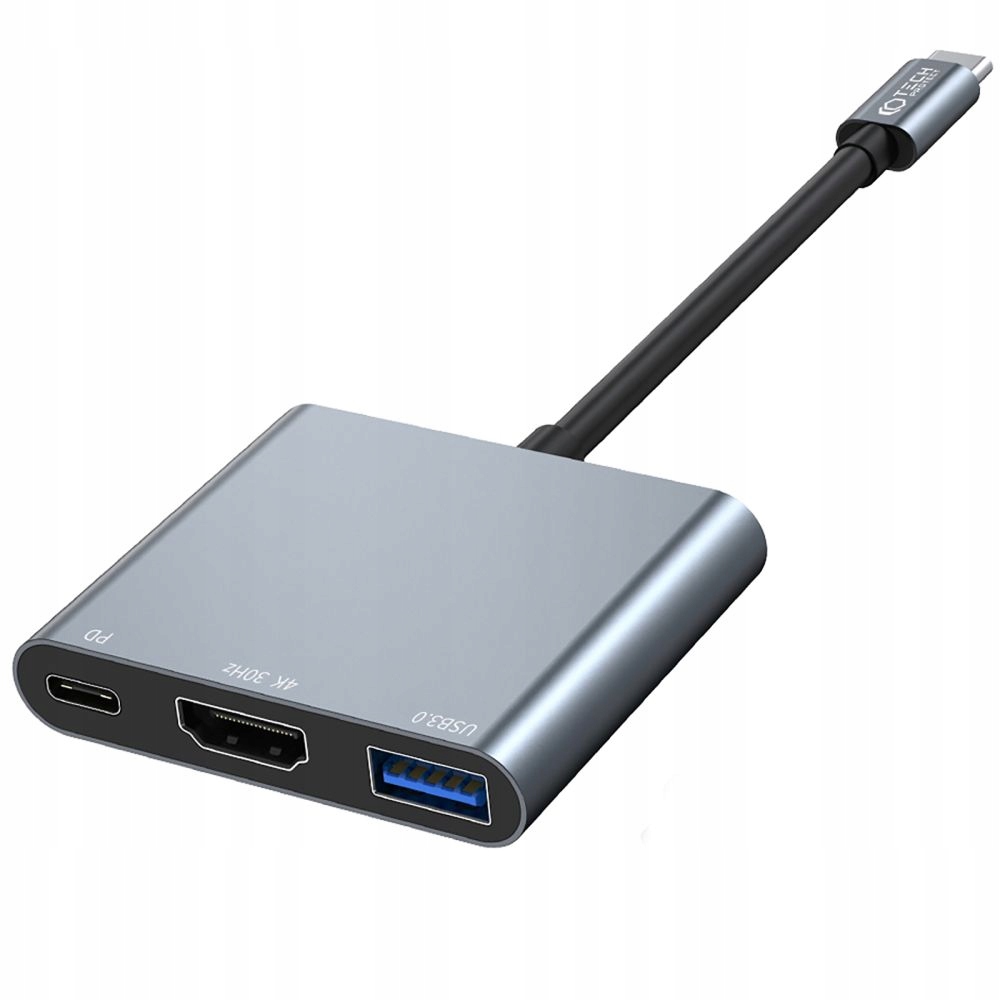 ADAPTERIS HUB HDMI 4K THUNDERBOLT 3 TYPE-C 100W, skirtas MACBOOK IPAD PRO AIR 2024 Pakuotės būklė: originali