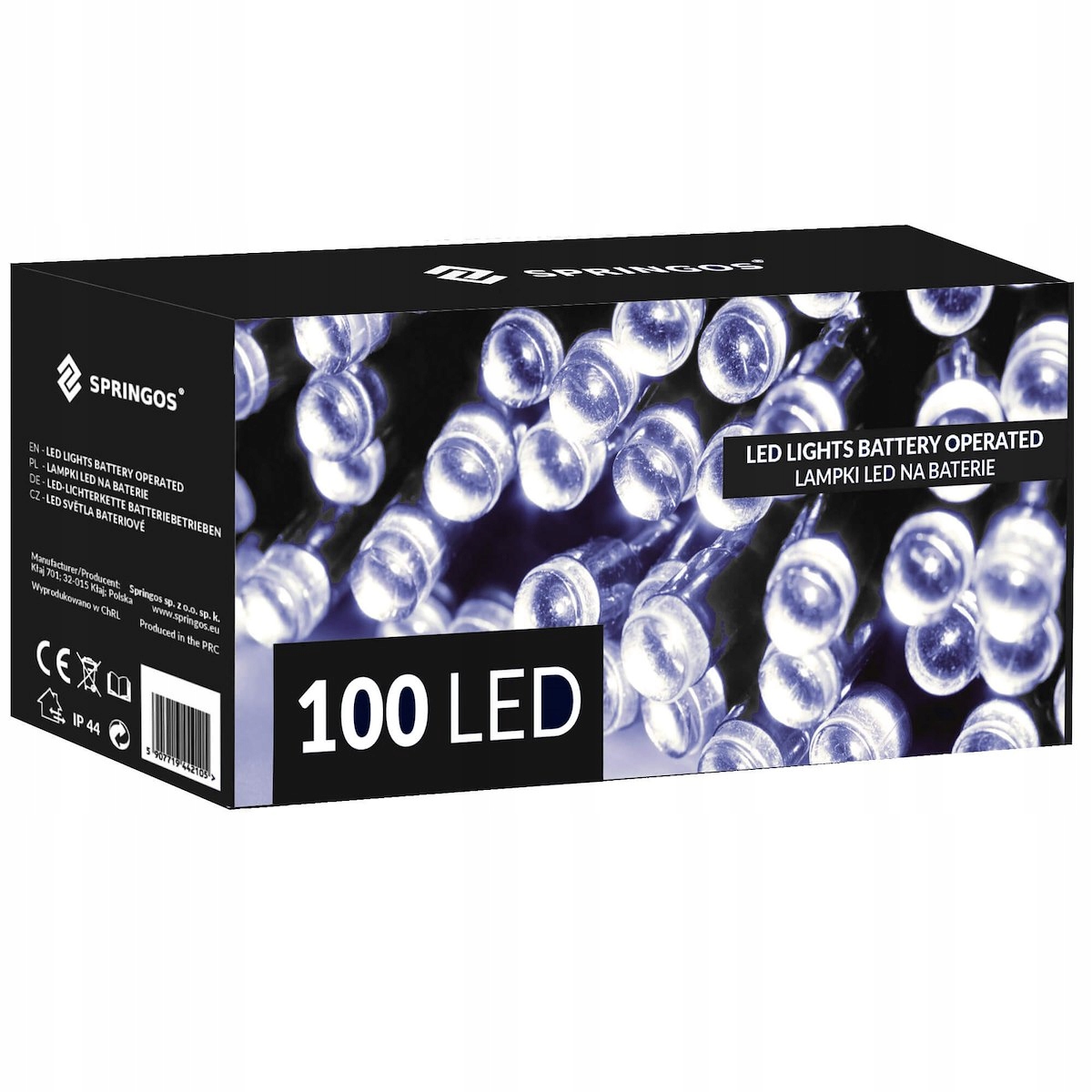 KALĖDINĖS ŠVIESOS 100 LED 10m LAUKO NUOTOLINIO VALDYMO LAIKMATIS IP44 VEIKIAMAS SU BALTOS BATERIJAS Gamintojo kodas CL4035